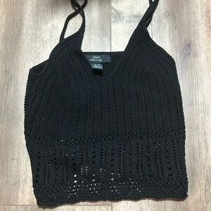 Urban Vintage Knit Black Tank Top